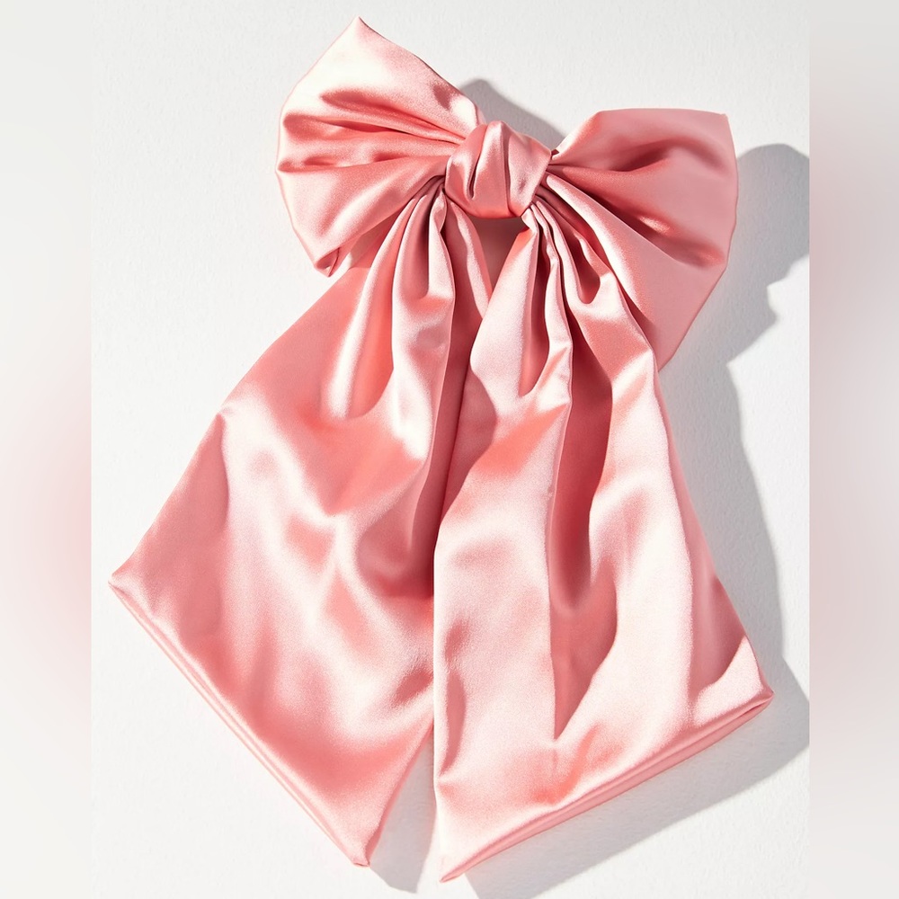 Anthropologie Satin Bow Hair Scarf in Pink